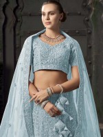 Sky Blue Premium Net Lehenga Choli